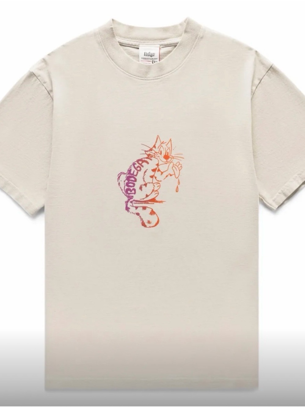 Bodega Cat S/S Tee Ecru SZ: XL